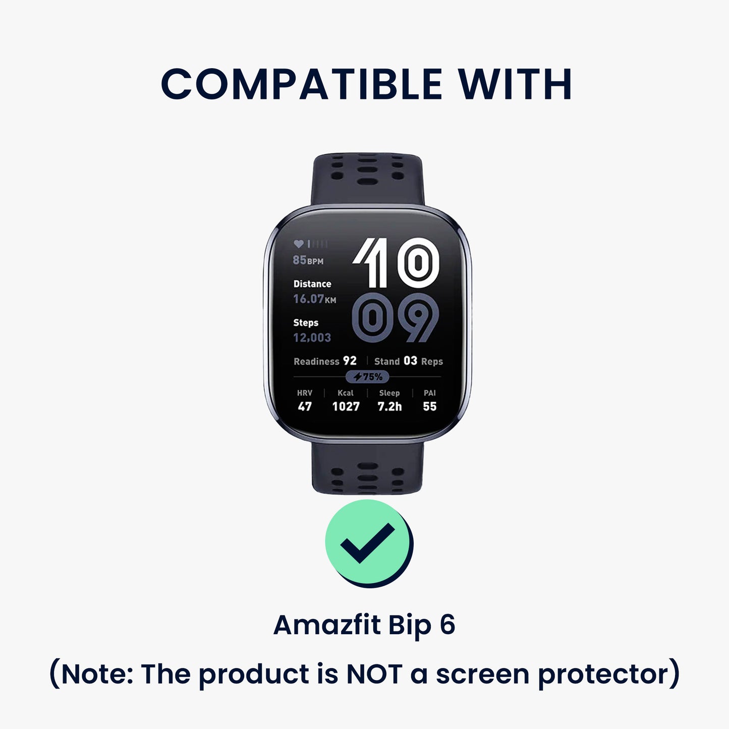 kwmobile Protective Case Compatible with Amazfit Bip 6 Protective Frame Accessory
