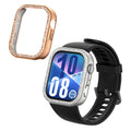 kwmobile 2x Kunststoff Hülle kompatibel mit Huawei Watch Fit 4 Schutzhülle Schutzrahmen - Glitzer Schutz Zubehör in Silber Rosegold Silber  [dsg02]