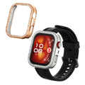 kwmobile 2x Kunststoff Hülle kompatibel mit Huawei Watch Fit 4 Pro Schutzhülle Schutzrahmen - Glitzer Schutz Zubehör in Silber Rosegold Silber  [dsg02]