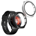 kwmobile 2x Cover kompatibel mit Huawei Watch 5 42mm Hülle - Fullbody Fitnesstracker Case Set aus Glas - Schwarz Silber Schwarz  [dsg02]