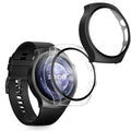kwmobile 2x Cover kompatibel mit Huawei Watch 5 46mm Hülle - Fullbody Fitnesstracker Case Set aus Glas - Schwarz Transparent Schwarz  [dsg01]
