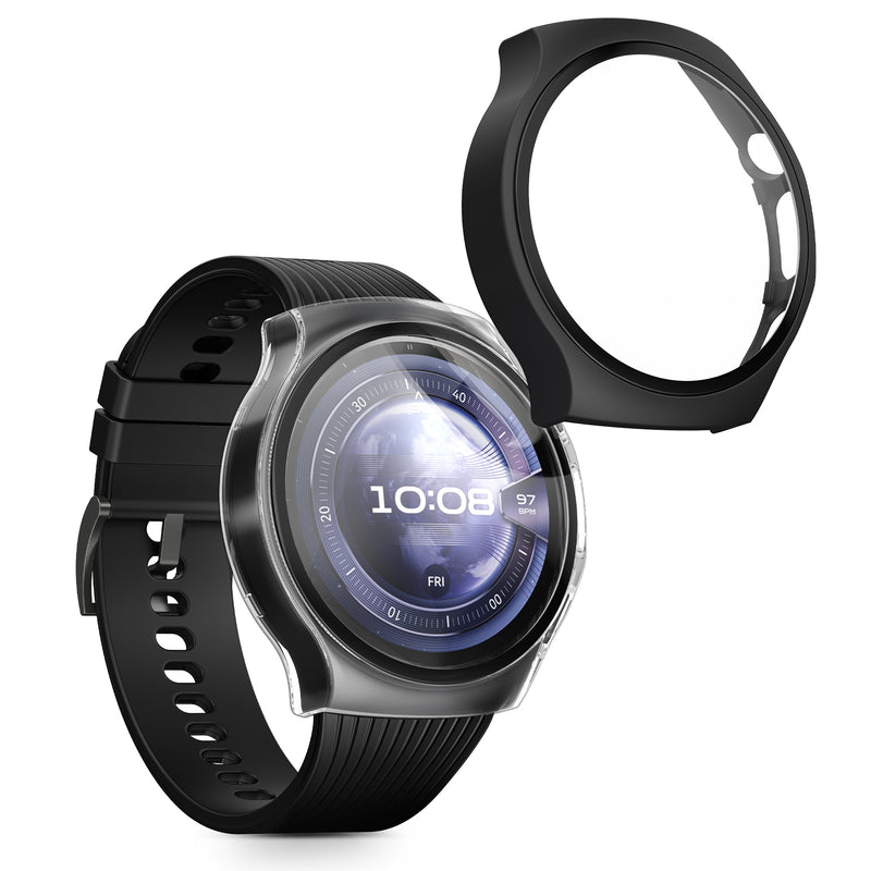 kwmobile Glass Case for Huawei Watch 5 46mm Protective Cover Fullbody Fitness Tracker Case Set