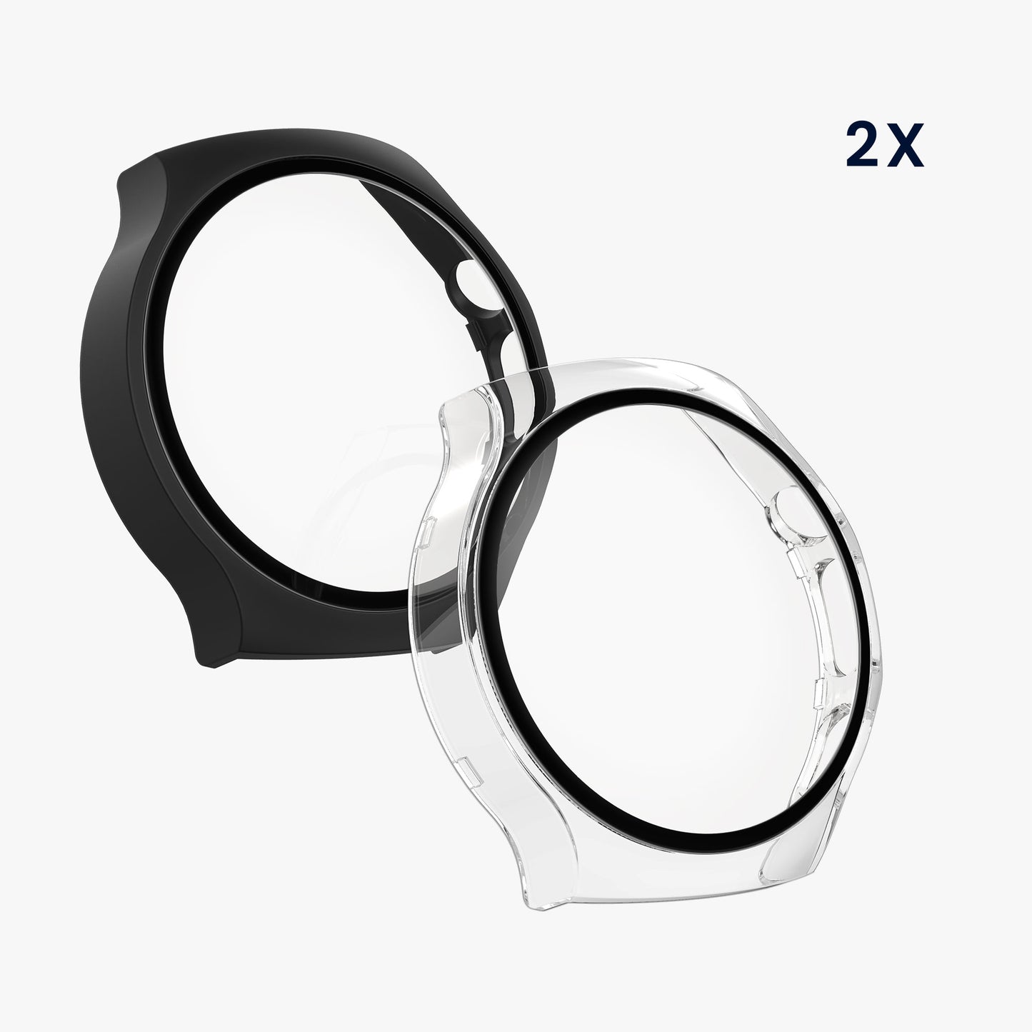 kwmobile Glass Case for Huawei Watch 5 46mm Protective Cover Fullbody Fitness Tracker Case Set