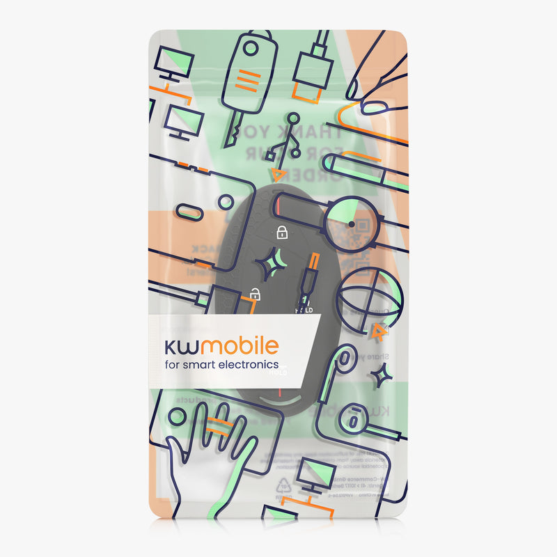 kwmobile Car Key Protection Case Compatible with Hyundai 7-Button Ioniq 6 Grandeur GN7 KONA 2023 Case - Silicone Key Cover