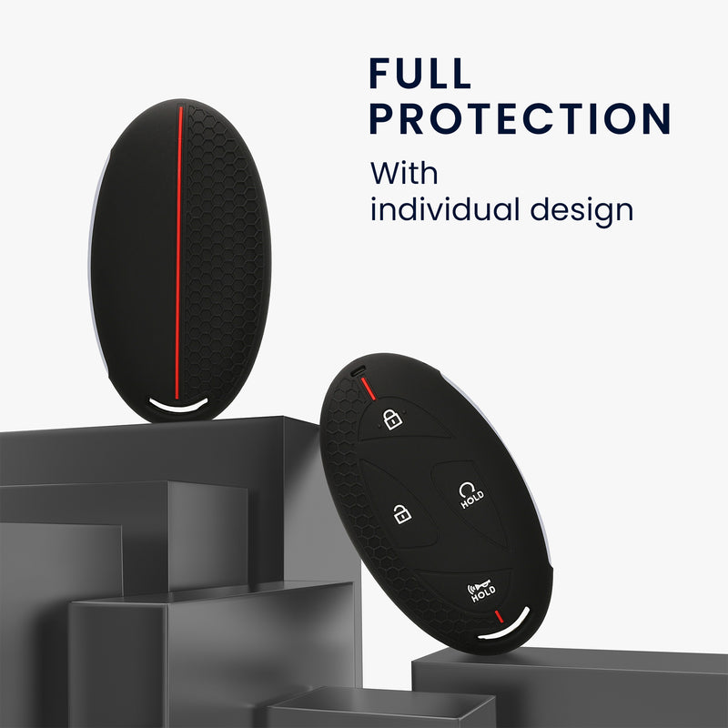 kwmobile Car Key Protection Case Compatible with Hyundai 7-Button Ioniq 6 Grandeur GN7 KONA 2023 Case - Silicone Key Cover