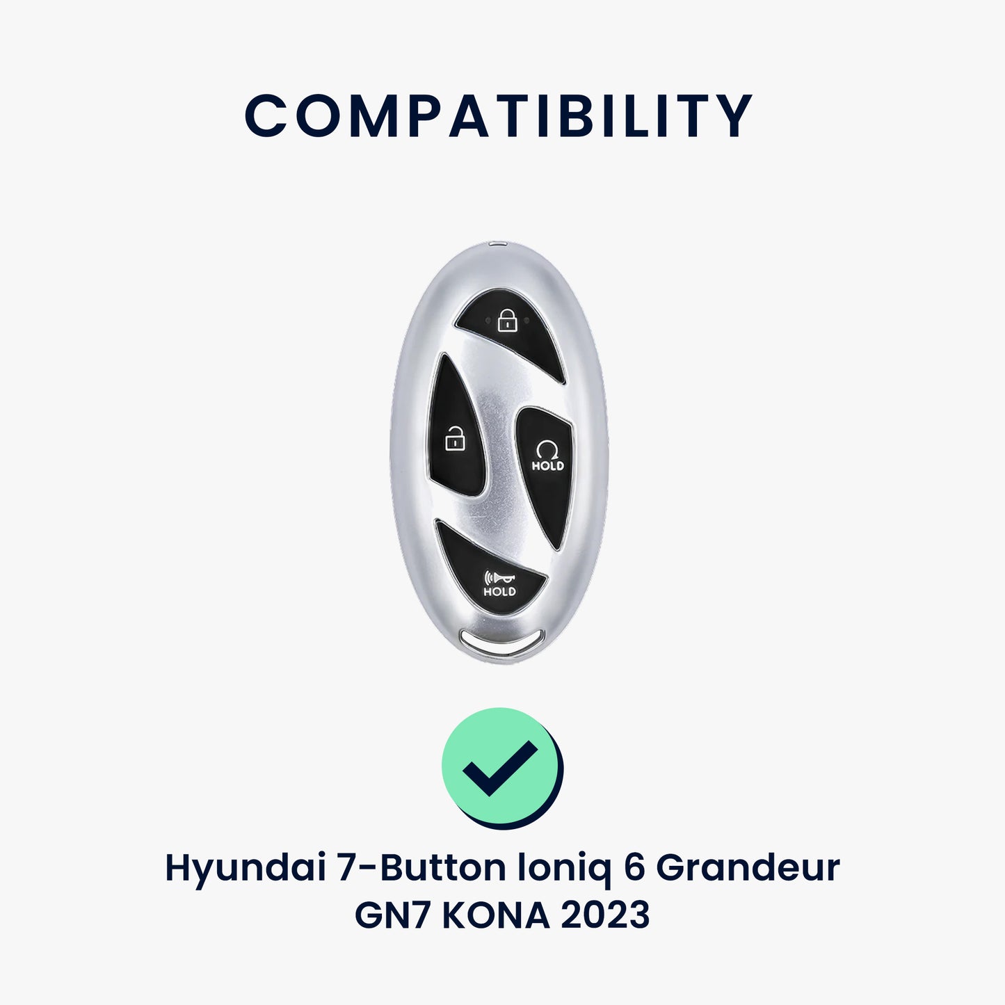kwmobile Car Key Protection Case Compatible with Hyundai 7-Button Ioniq 6 Grandeur GN7 KONA 2023 Case - Silicone Key Cover
