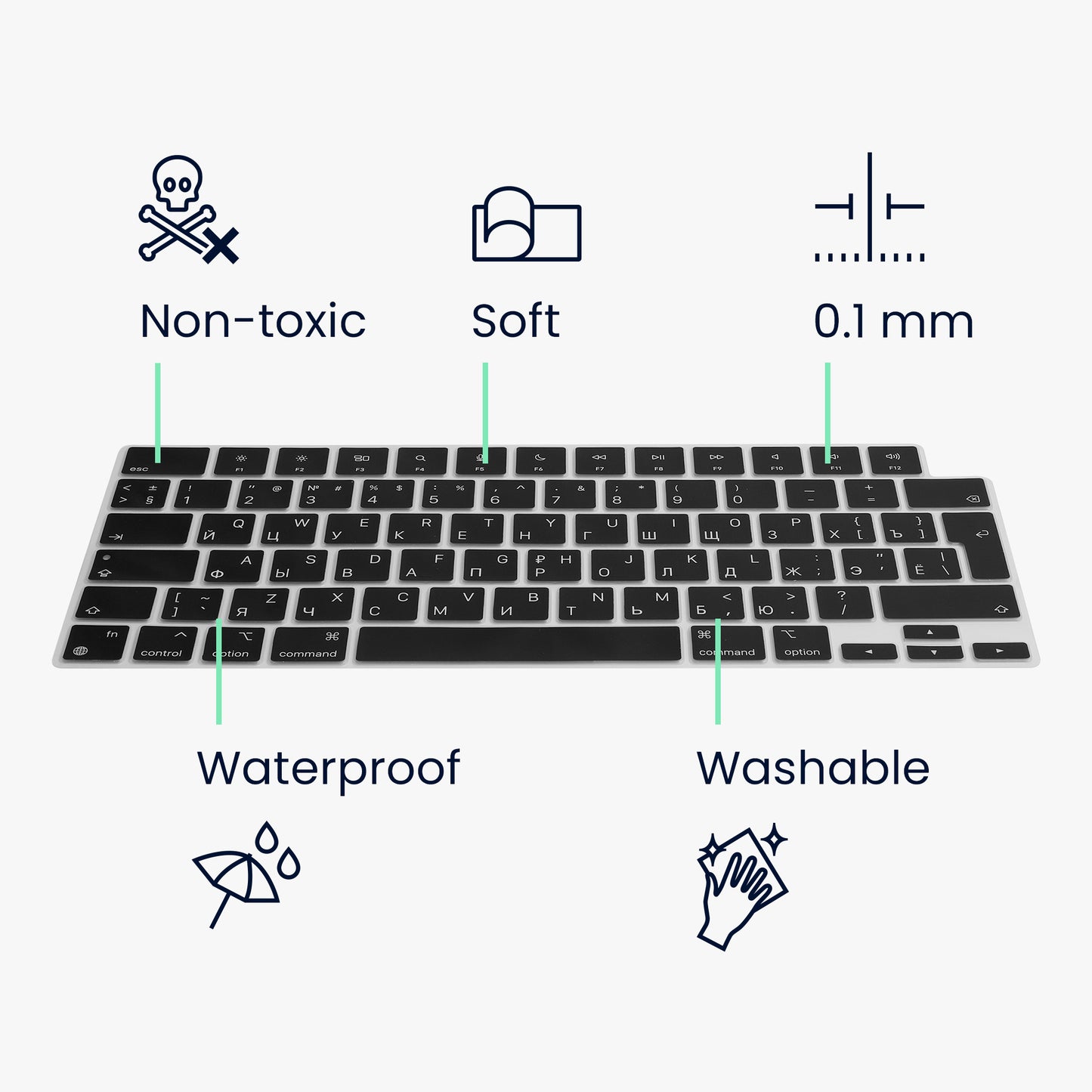 Keyboard Protector for Apple MacBook Air 15 M4 2025 A3241 Russian