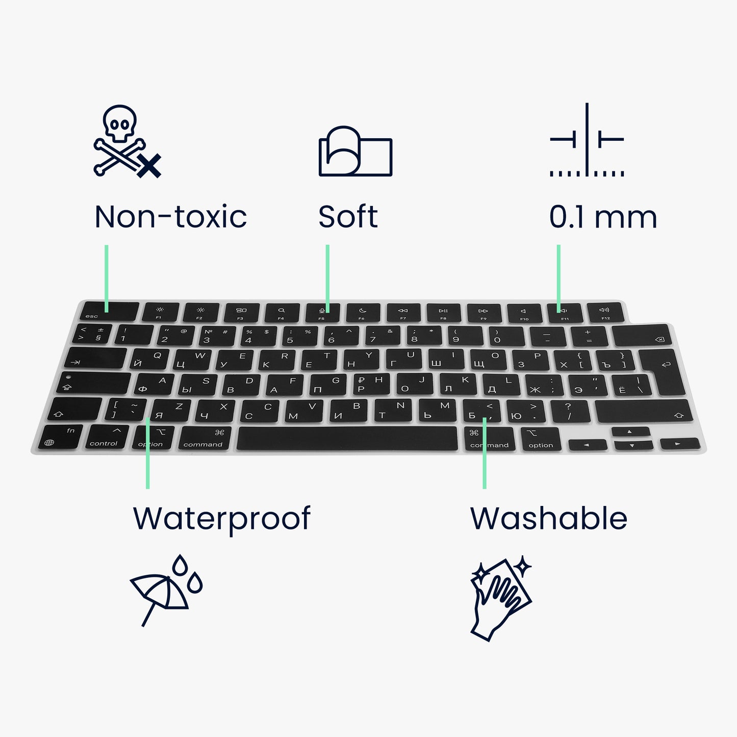 Keyboard Protector for Apple MacBook Pro 16.2 2024 M4 A3403 / A3186 Russian