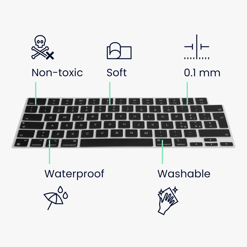 Silicone Keyboard Protector QWERTY (Italian) compatible with Apple Macbook Air 15 M4 2025 A3241