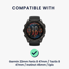 kwmobile Ersatzarmband kompatibel mit Garmin 22mm Fenix 8 47mm / Tactix 8 47mm / Instinct 45mm / Epix Armband - [dsg01]