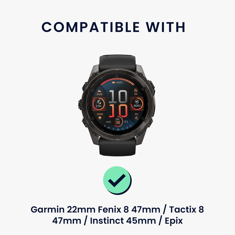 kwmobile Replacement Strap compatible with Garmin 22mm Fenix 8 47mm / Tactix 8 47mm / Instinct 45mm / Epix Strap