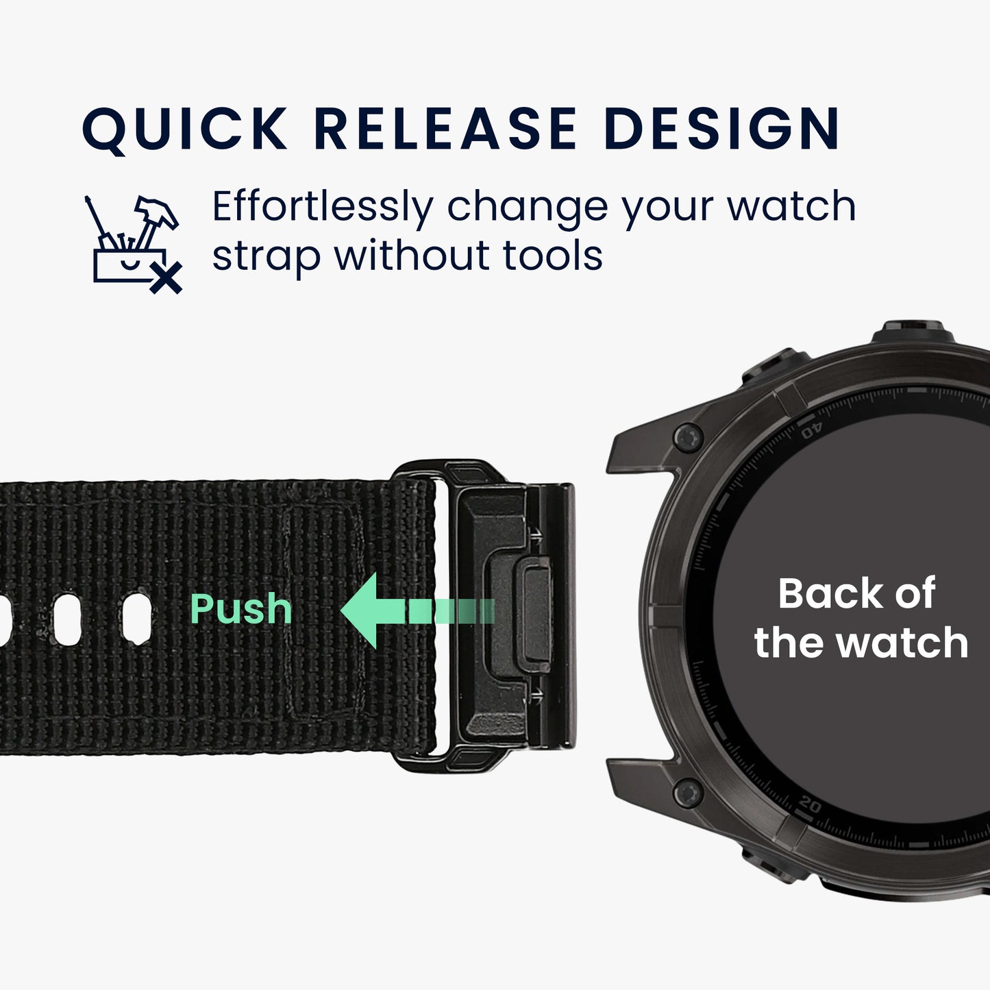 kwmobile Replacement Strap compatible with Garmin 22mm Fenix 8 47mm / Tactix 8 47mm / Instinct 45mm / Epix Strap