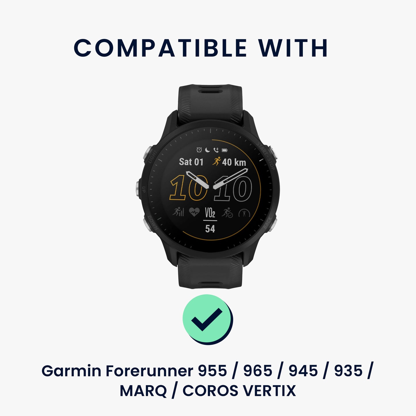 kwmobile Replacement Strap Compatible with Garmin Forerunner 955 / 965 / 945 / 935 / MARQ / COROS VERTIX Strap