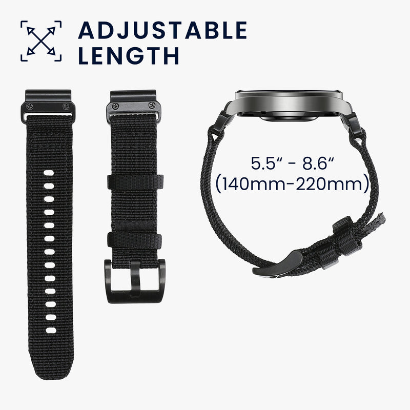 kwmobile Replacement Strap Compatible with Garmin 20mm Fenix 8 43mm / Fenix 7S / Fenix 6S / Epix Pro 42mm Strap