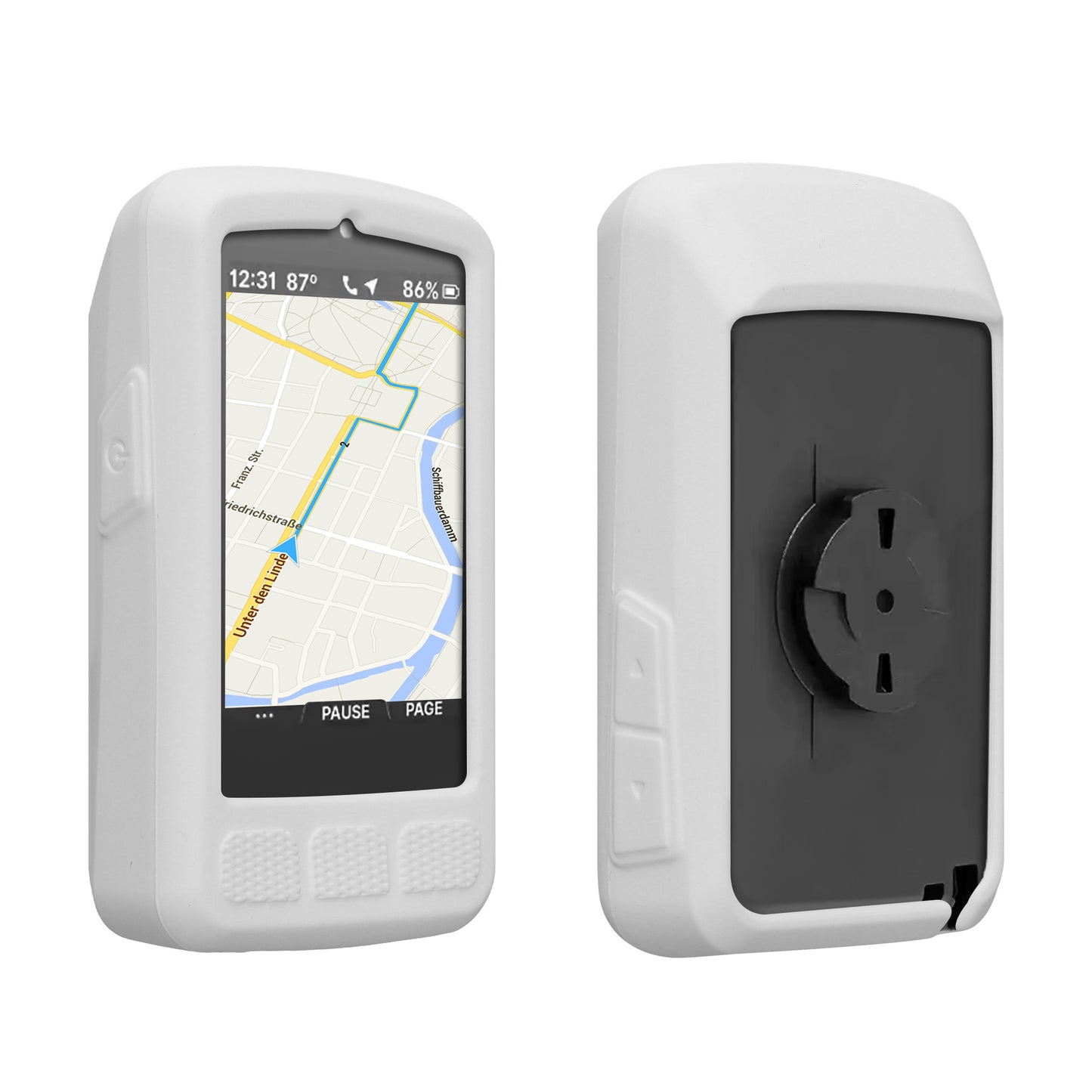 kwmobile Hülle kompatibel mit Wahoo Elemnt Roam V3 - Silikon GPS Fahrrad Case Schutzhülle Weiß  