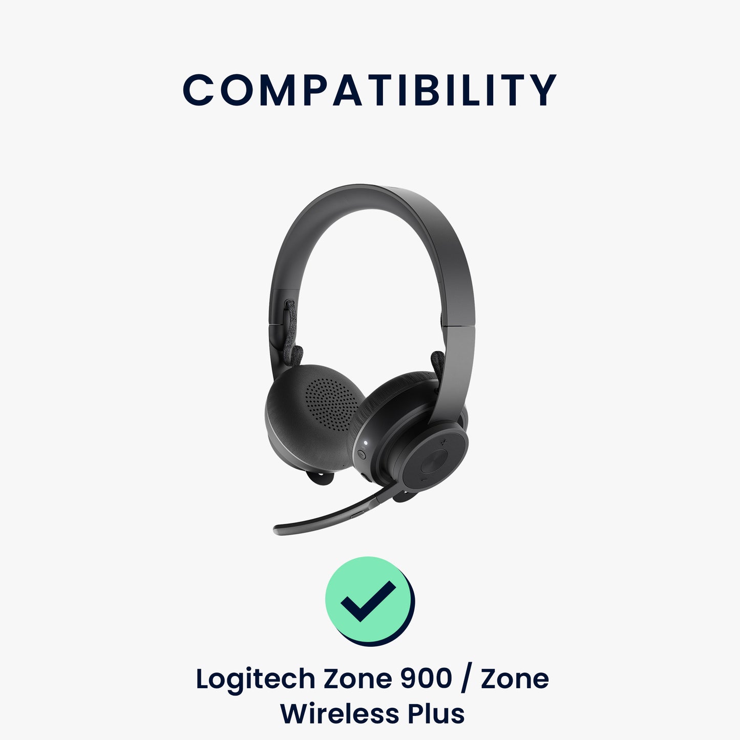 kwmobile Ear Pads for Logitech Zone 900 / Zone Wireless Plus - Replacement Earpads - Headphone Spare Parts - Headphone Replacement Pads for Over-Ear Headphones
