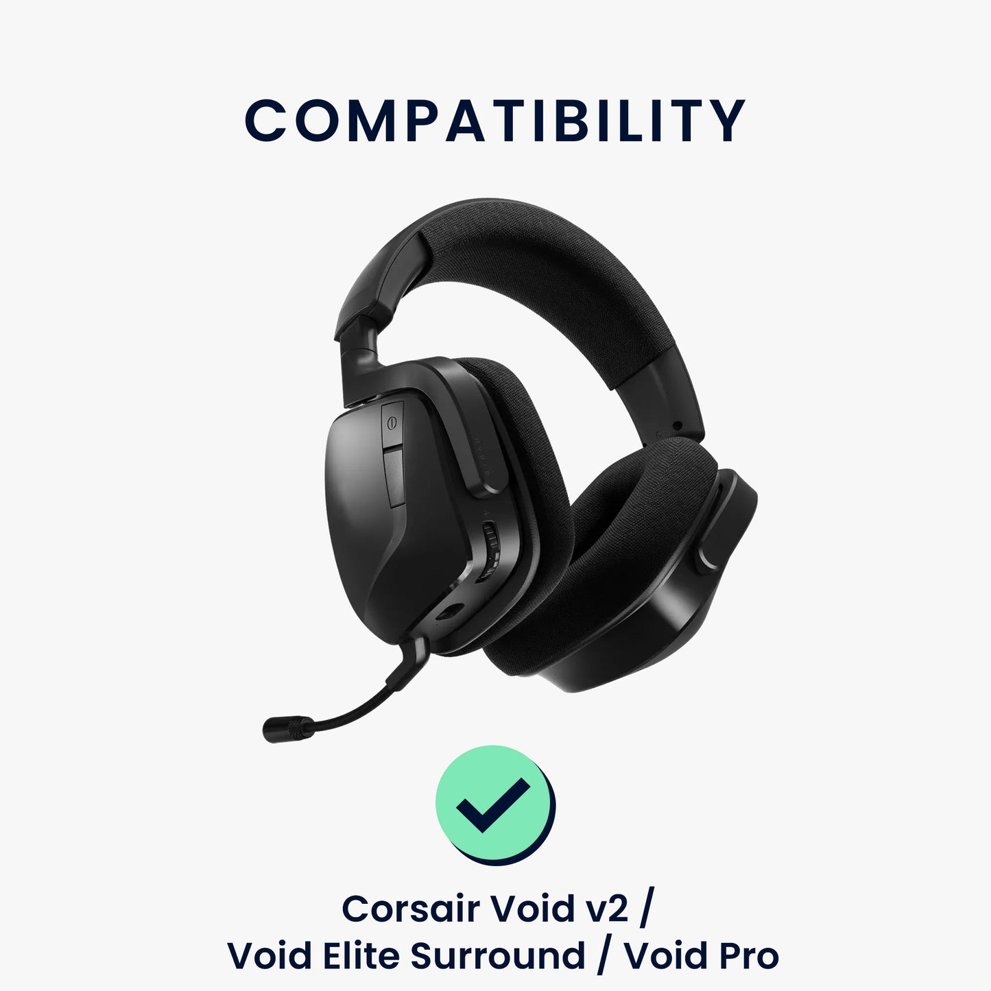kwmobile Ear Pads for Corsair Void v2 / Void Elite Surround / Void Pro - Replacement Ear Cushions - Headphone Spare Parts - Headphone Replacement Pads for Over Ear Headphones