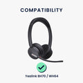 kwmobile Ear Pads for Yealink BH70 / WH64 Earpads Replacement Ear Cushions Headphone Spare Parts Headphone Replacement Pads Over Ear Headphones