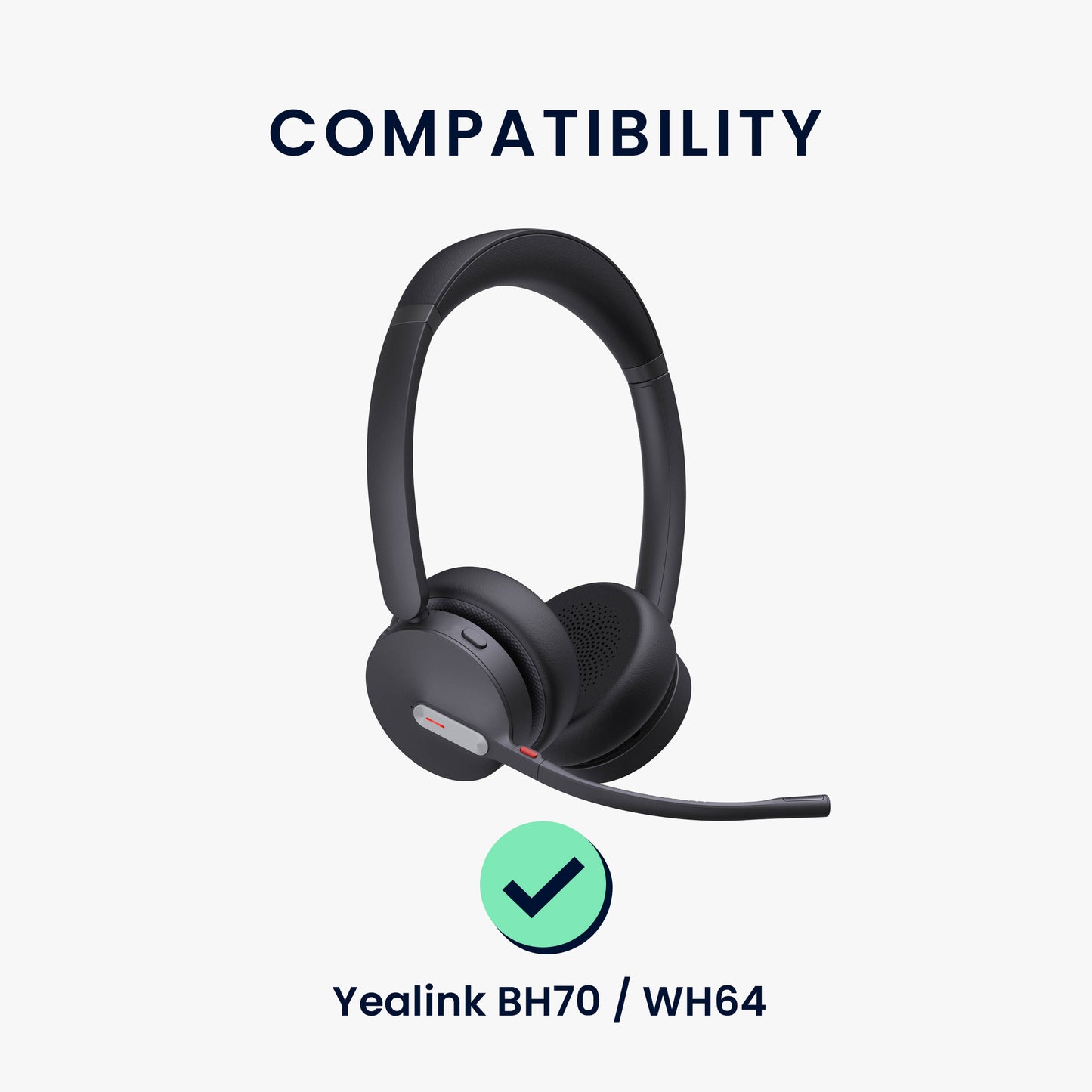 kwmobile Ear Pads for Yealink BH70 / WH64 Earpads Replacement Ear Cushions Headphone Spare Parts Headphone Replacement Pads Over Ear Headphones