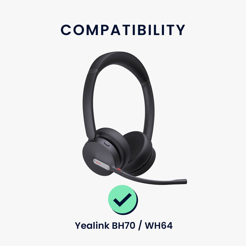 kwmobile Ear Pads for Yealink BH70 / WH64 Earpads Replacement Ear Cushions Headphone Spare Parts Headphone Replacement Pads Over Ear Headphones