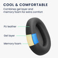 kwmobile Ear Pads for Jlab Jbuds Lux ANC Earpads Replacement Headphone Spare Parts with Cooling Effect