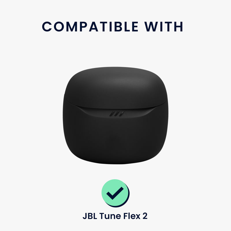 kwmobile Silicone Case for JBL Tune Flex 2 Case - Headphone Protective Cover with Carabiner