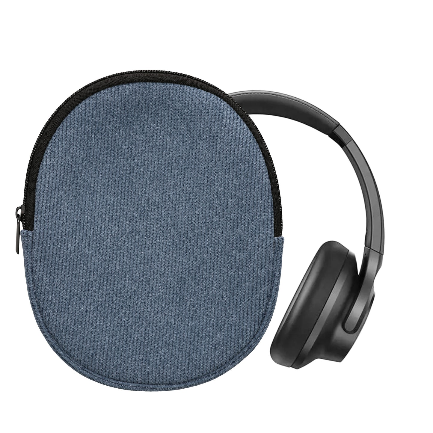 kwmobile Hülle kompatibel mit Anker Soundcore Q20i Tasche - Case für Headset aus robustem Cord und Neopren Stoff - Vintage Blue Vintage Blue  