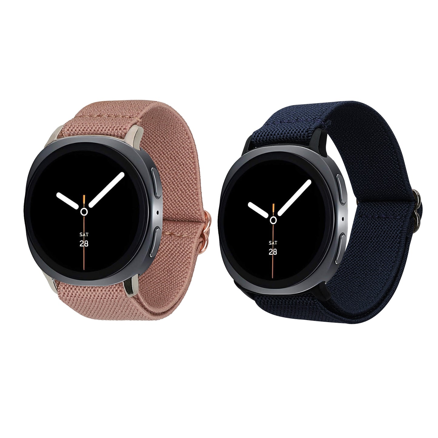 kwmobile 2x Uhrenarmband für Samsung Galaxy Watch 8 Galaxy / Galaxy Watch 8 Classic 46mm Armband - Fitnesstracker Band Set aus Nylon - Ersatzarmband Smartwatch - Dunkelblau Altrosa Dunkelblau  [dsg03]