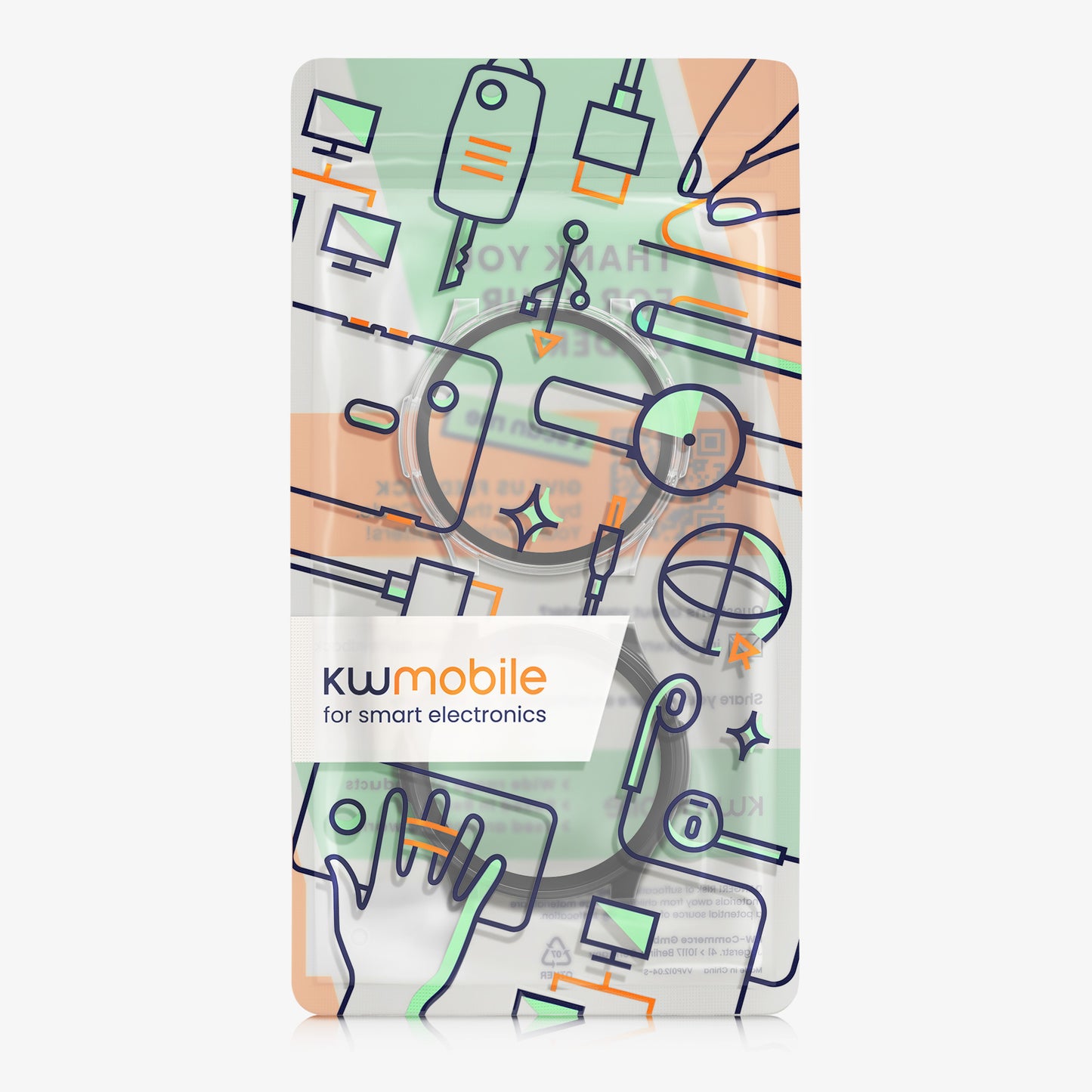 kwmobile Glass Case for Amazfit Balance 2 A2429 Protective Case Full Body Fitness Tracker Case Set