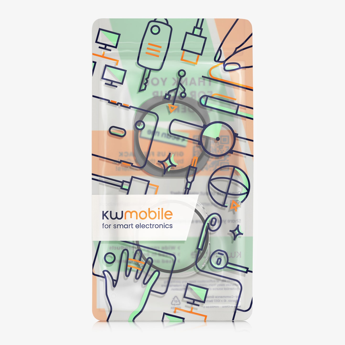 kwmobile Glass Case for Samsung Galaxy Watch 8 Protective Cover Fullbody Fitness Tracker Case Set