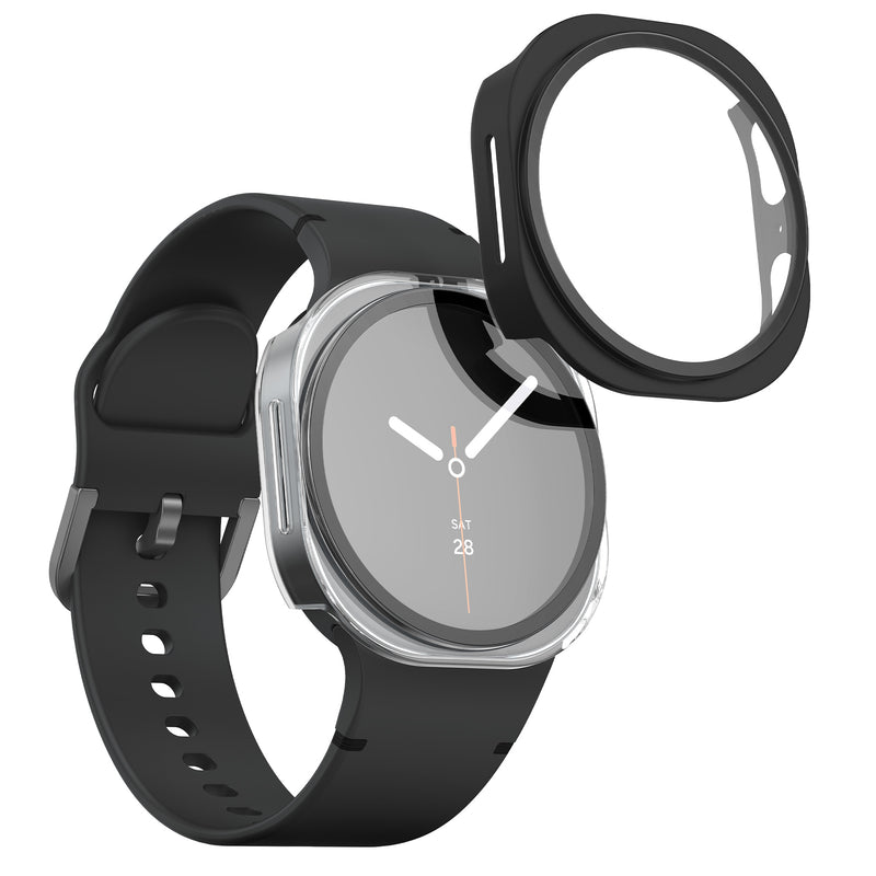 kwmobile Glass Case for Samsung Galaxy Watch 8 Protective Cover Fullbody Fitness Tracker Case Set