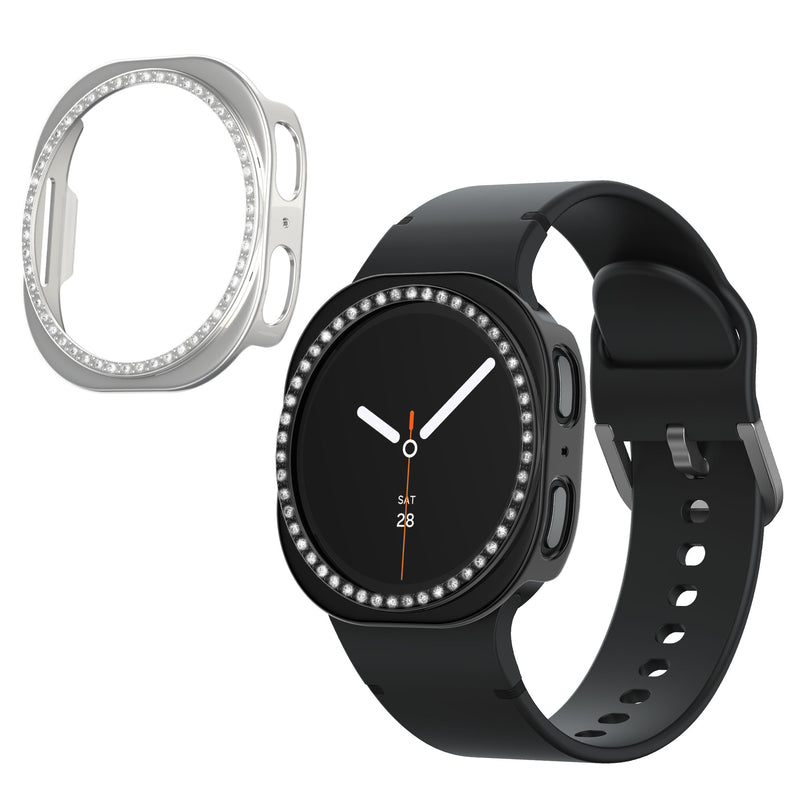 kwmobile 2x Case Compatible with Samsung Galaxy Watch 8 Protective Case Protective Frame Glitter Protection Accessory