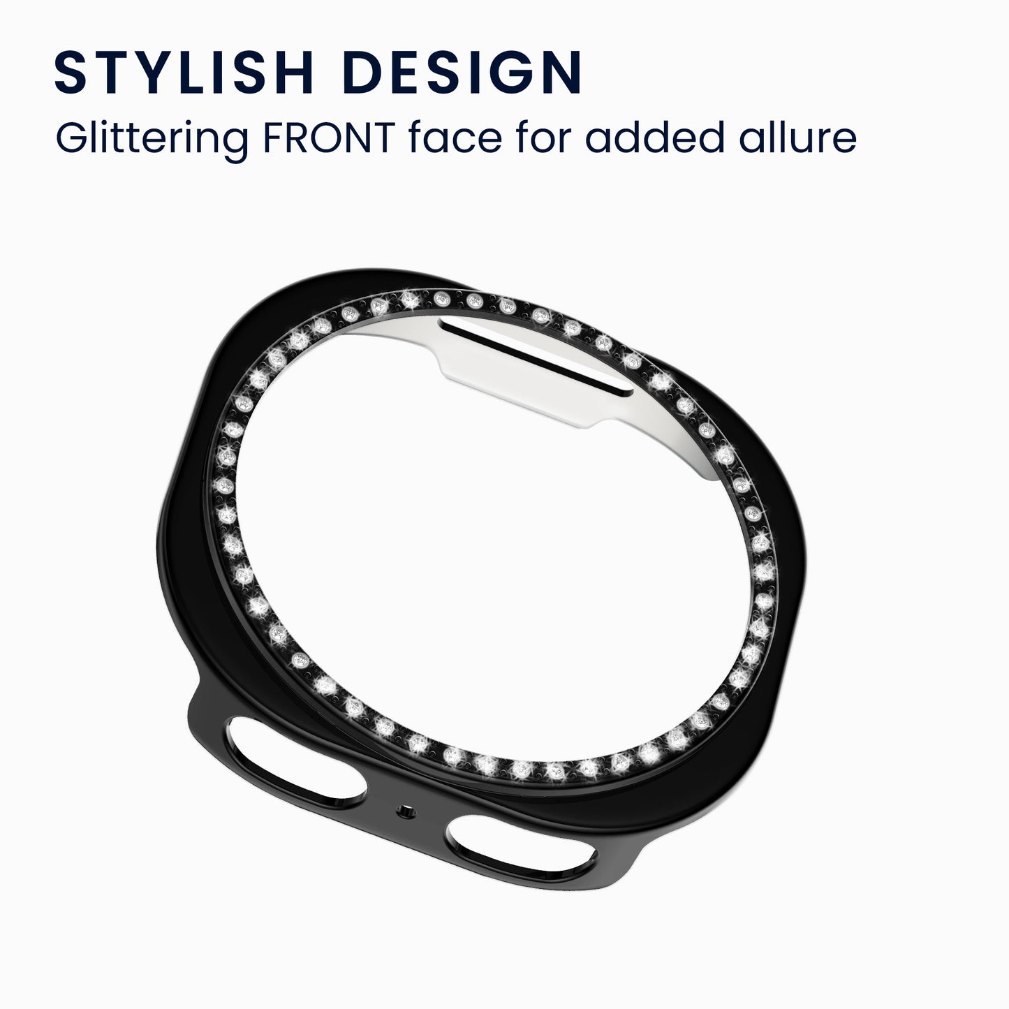 kwmobile 2x Case Compatible with Samsung Galaxy Watch 8 Protective Case Protective Frame Glitter Protection Accessory