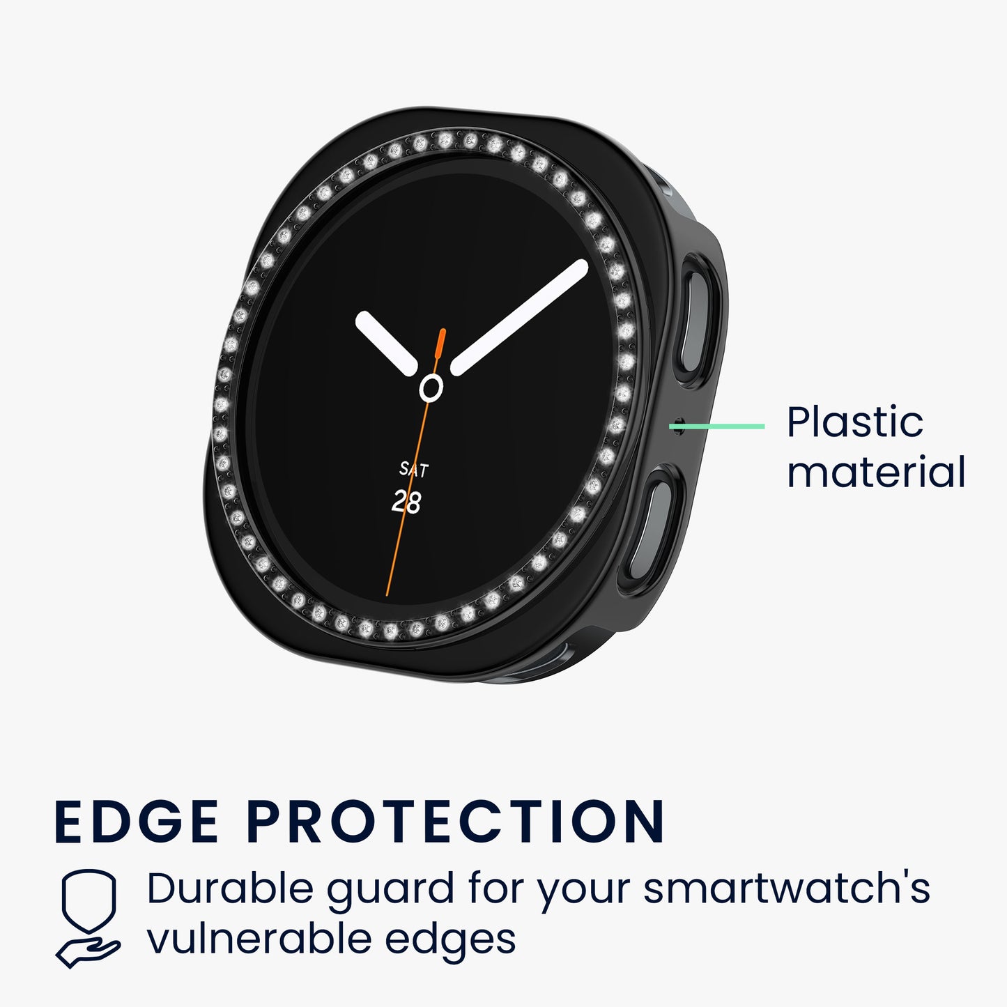 kwmobile 2x Case Compatible with Samsung Galaxy Watch 8 Protective Case Protective Frame Glitter Protection Accessory