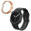 kwmobile 2x Kunststoff Hülle kompatibel mit Samsung Galaxy Watch 8 (40mm) Schutzhülle Schutzrahmen - Glitzer Schutz Zubehör in Schwarz Rosegold Schwarz  [dsg02]