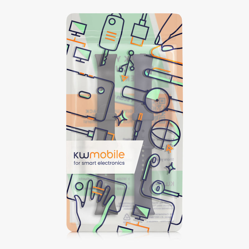 kwmobile Watch Strap for Xiaomi Smart Band 8 Pro / Smart Band 9 Pro Band Fitness Tracker Band Set Replacement Strap Smartwatch