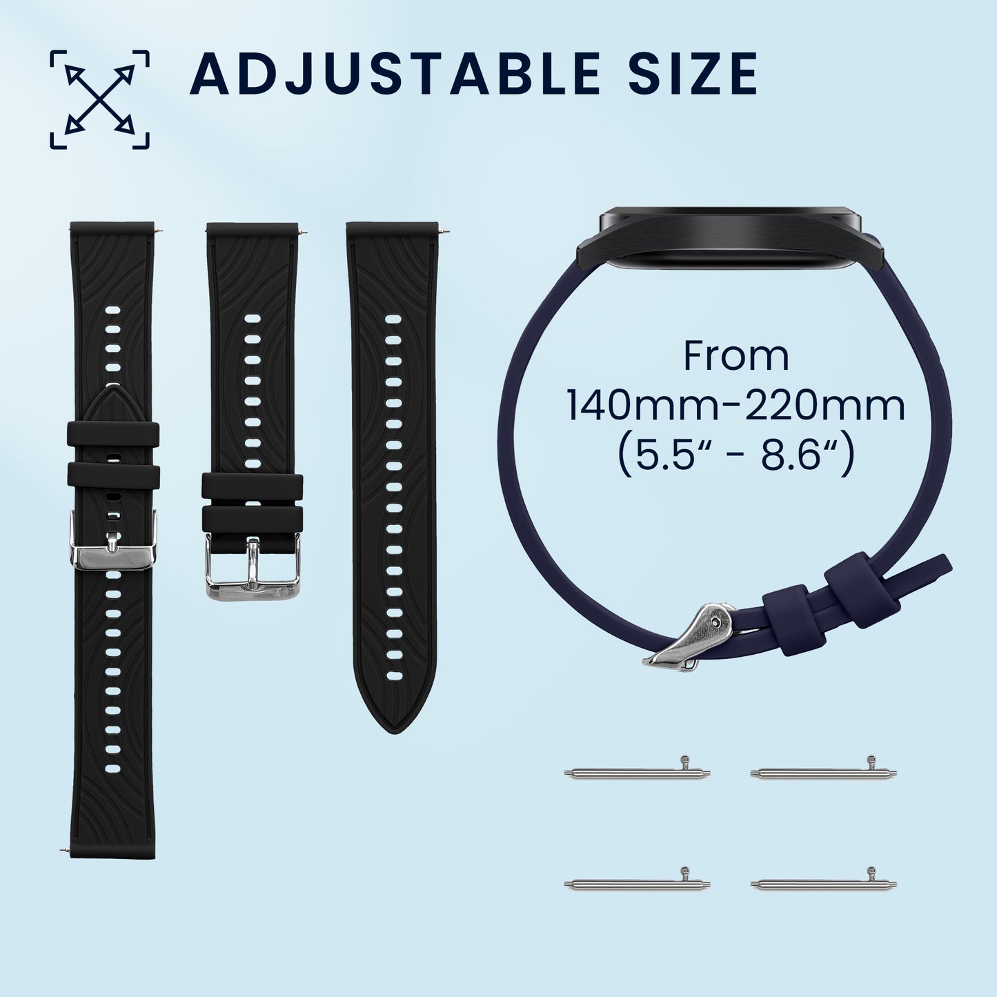 kwmobile Watch Strap for Ruimen H1 / D1 Fitness Tracker Band Set Replacement Strap Smartwatch