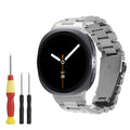 kwmobile Edelstahl Uhrenarmband kompatibel mit Samsung Galaxy Watch 8 Galaxy / Galaxy Watch 8 Classic 46mm Ersatz Armband - Ersatzarmband für Smartwatch - 14 - 22 cm Innenmaße - Silber Silber  [dsg01]