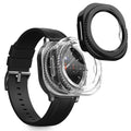 kwmobile 2x Cover kompatibel mit Samsung Galaxy Watch 8 Classic (46mm) Hülle - Fullbody Fitnesstracker Case Set aus Glas - Transparent Schwarz Transparent  [dsg01]