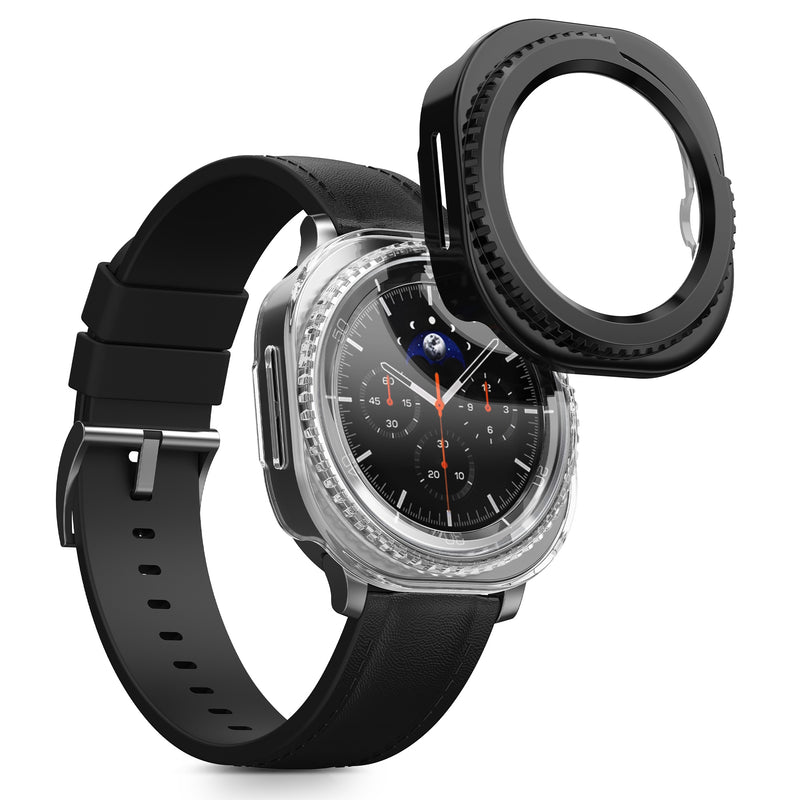 kwmobile 2x Glass Case for Samsung Galaxy Watch 8 Classic (46mm) Protective Case - Fullbody Fitness Tracker Case Set