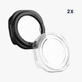 kwmobile 2x Glass Case for Samsung Galaxy Watch 8 Classic (46mm) Protective Case - Fullbody Fitness Tracker Case Set
