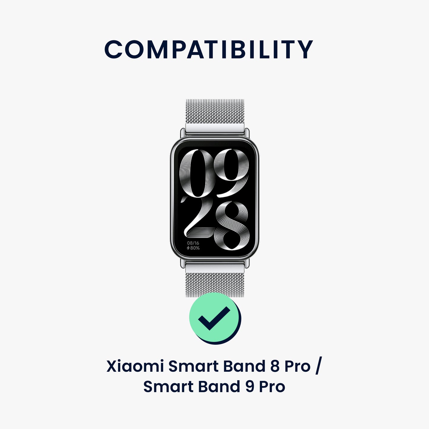 kwmobile Watch Strap compatible with Xiaomi Smart Band 8 Pro / Band 9 Pro / Redmi Watch 5 / Redmi Watch 4 Replacement Band - 14 - 22 cm Inner Dimensions