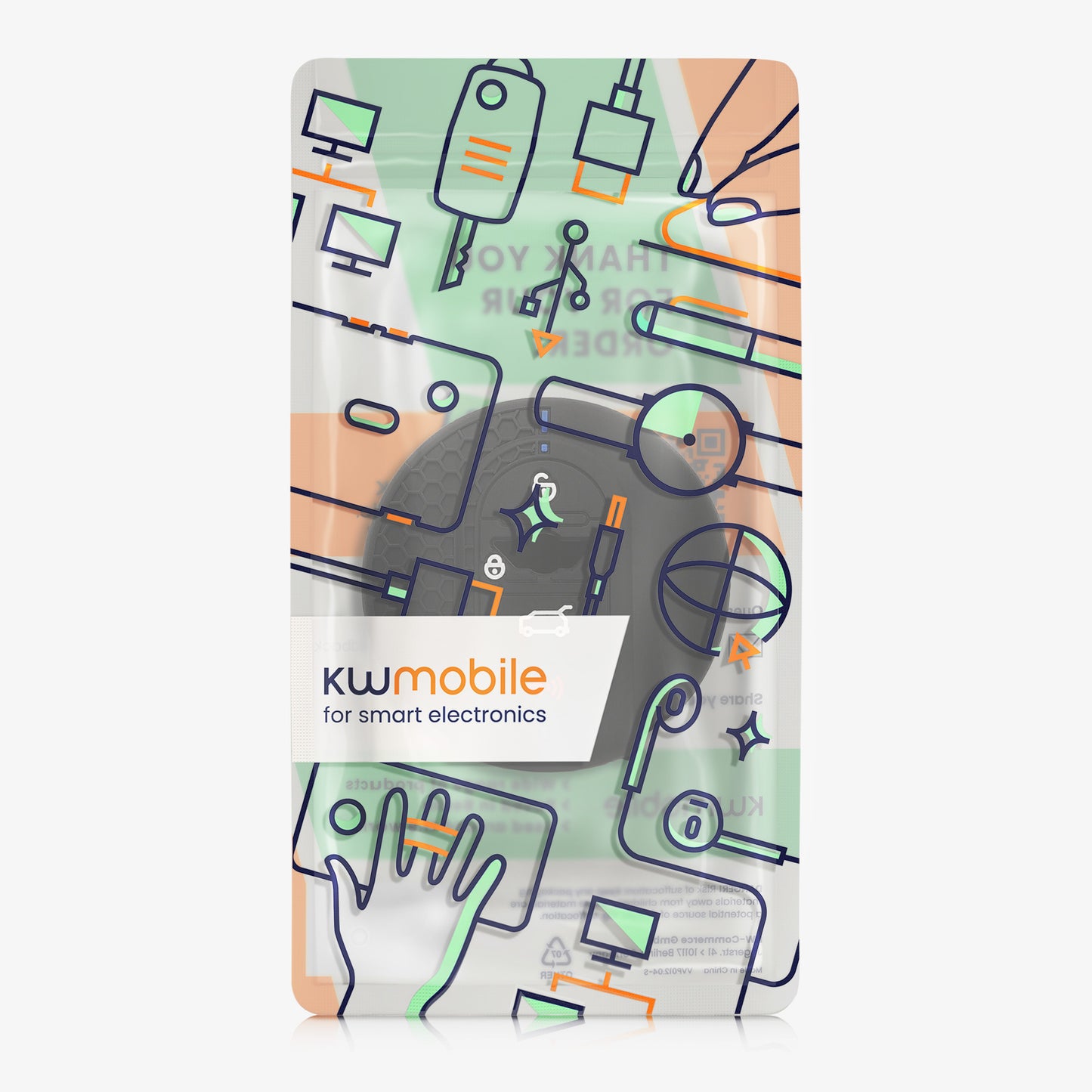 kwmobile Car Key Protection Case Compatible with Mini 3-Button Smart Key Car Key Cover