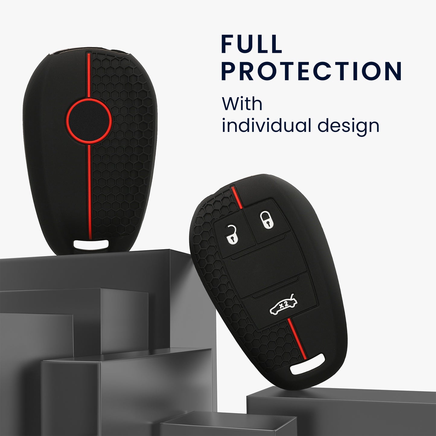kwmobile Car Key Protection Case Compatible with Alfa Romeo 3-Button Smart Key Fob Shell