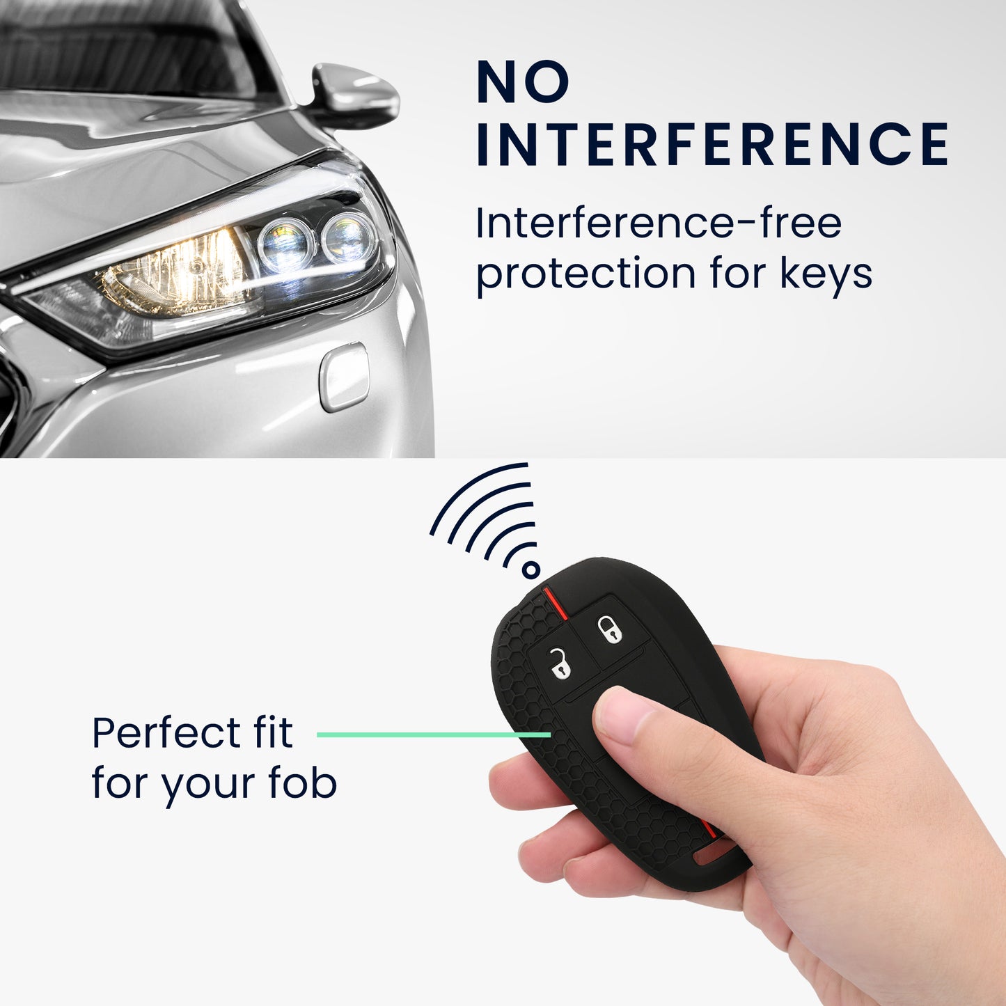 kwmobile Car Key Protection Case Compatible with Alfa Romeo 3-Button Smart Key Fob Shell