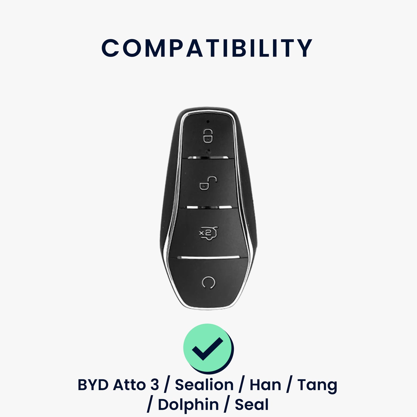 kwmobile Car Key Cover Compatible with BYD Atto 3 / Sealion / Han / Tang / Dolphin / Seal - Key Cover