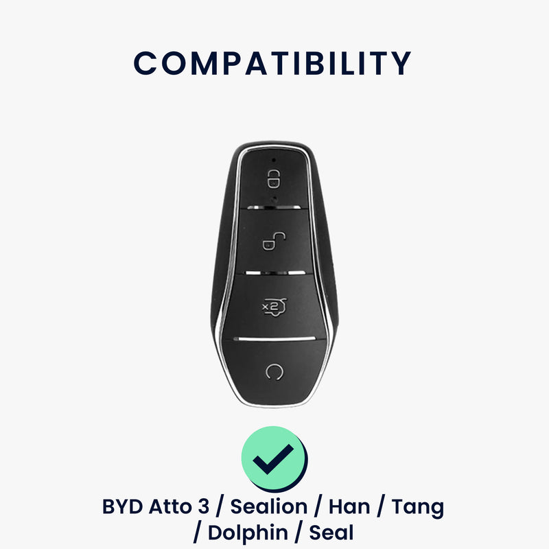 kwmobile Car Key Cover Compatible with BYD Atto 3 / Sealion / Han / Tang / Dolphin / Seal - Key Cover