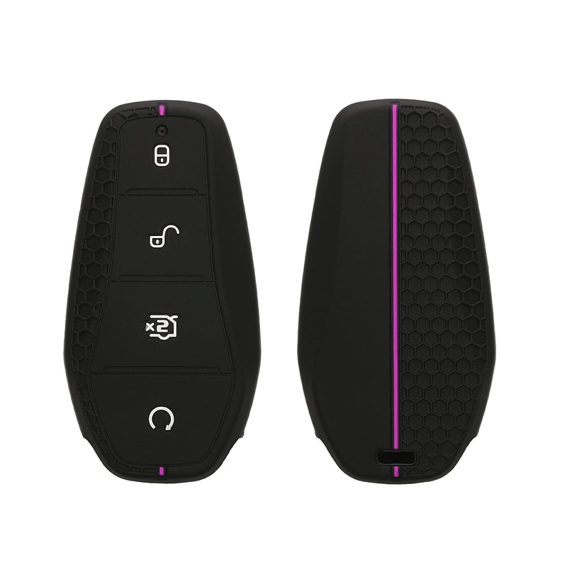 kwmobile Autoschlüssel Schutzhülle kompatibel mit BYD Atto 3 / Sealion / Han / Tang / Dolphin / Seal Hülle - Schlüsselhülle aus Silikon - in Schwarz Violett Schwarz  [dsg02]