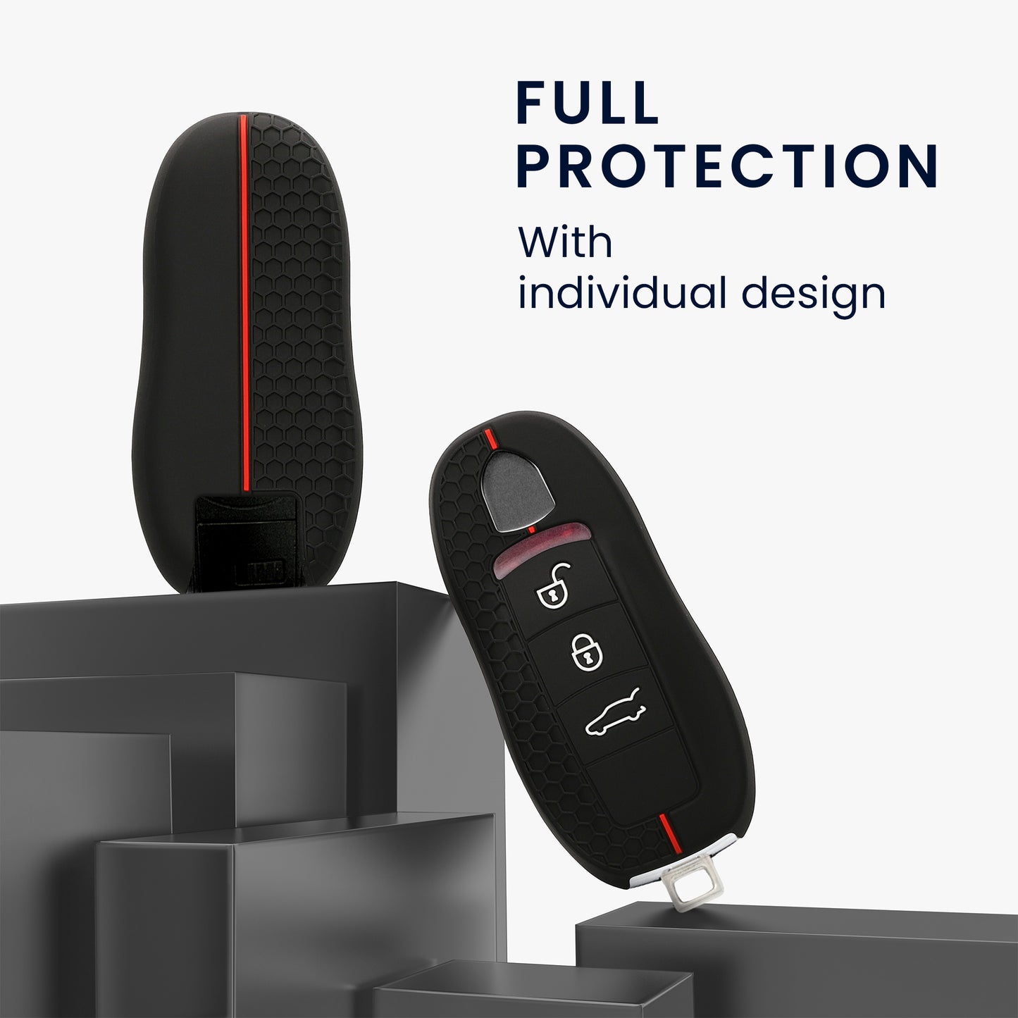 kwmobile Car Key Protection Cover Compatible with Porsche 3-Button Car Key (Keyless Only) Case