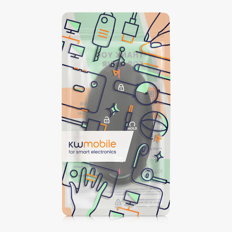 kwmobile Car Key Protection Case Compatible with Hyundai 7-Button Ioniq 6 Grandeur GN7 KONA 2023 Cover - Key Cover